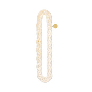 Collier Oval Long – Off White Pearl Marble